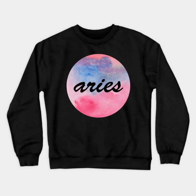 Aries zodiac sign Crewneck Sweatshirt by deadblackpony